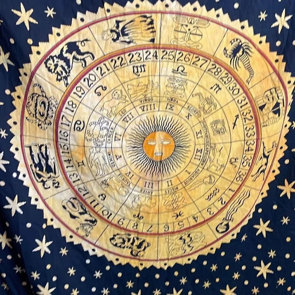 Tapestry Zodiac Sun & Moon Horoscope Astrology Wall Hanging